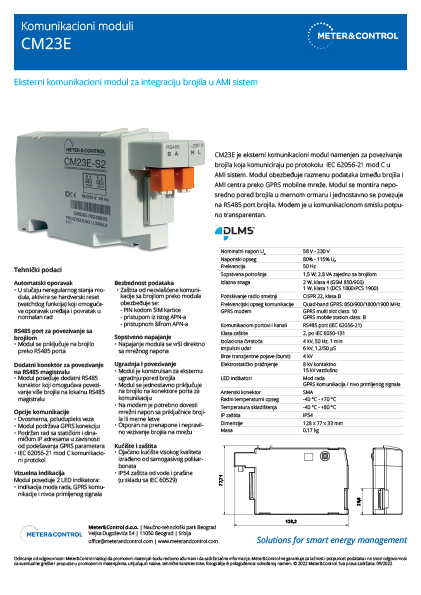 MeterControl CM23E eksterni komunikacioni modul