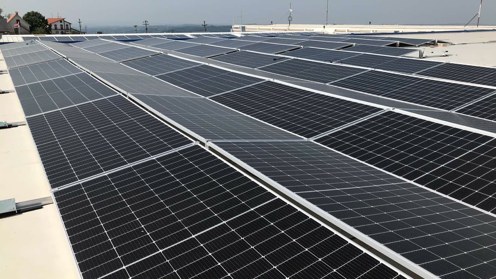 Solar panels on the roof of Meter&Control factory